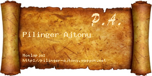 Pilinger Ajtony névjegykártya